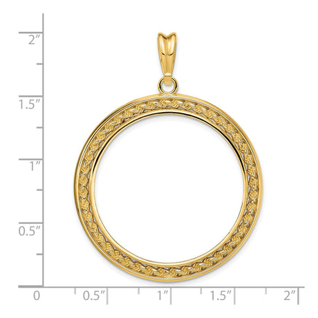 32 mm 14k Yellow Gold coin bezel for Chinese ¥500 Panda — size reference (ruler)