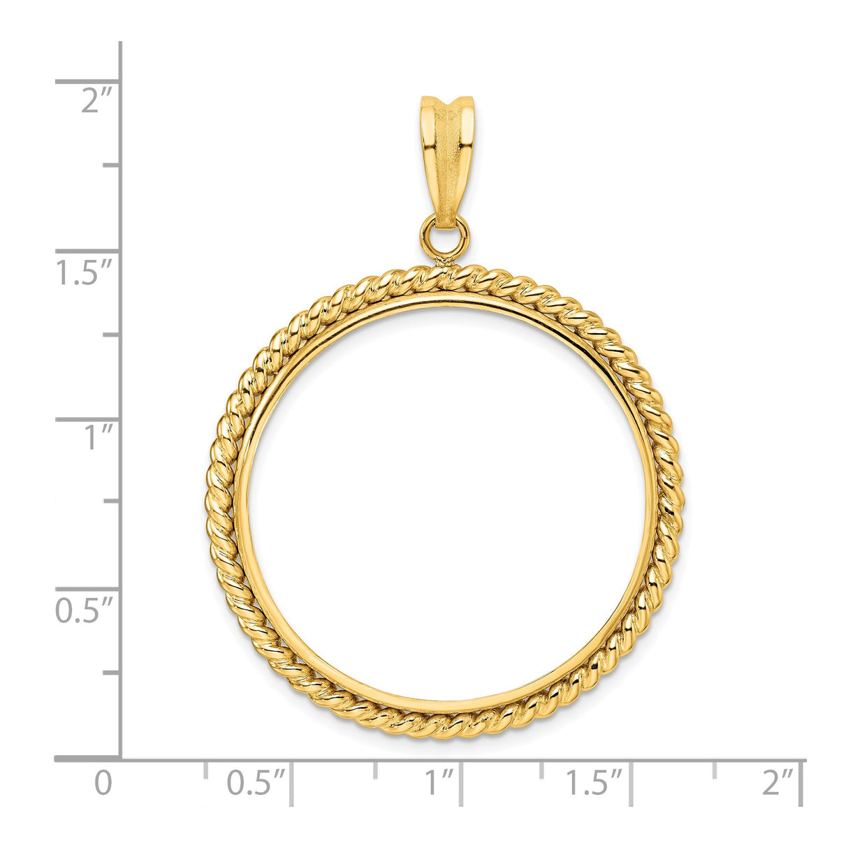 32 mm 14k Yellow Gold coin bezel for Chinese ¥500 Panda — size reference (ruler)