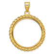 22 mm 14k Yellow Gold coin bezel for Chinese ¥100 Panda