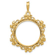 22 mm 14k Yellow Gold coin bezel for Chinese ¥100 Panda