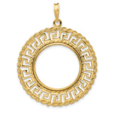 22 mm 14k Yellow Gold coin bezel for Chinese ¥100 Panda