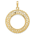 22 mm 14k Yellow Gold coin bezel for Chinese ¥100 Panda