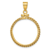 22 mm 14k Yellow Gold coin bezel for Chinese ¥100 Panda