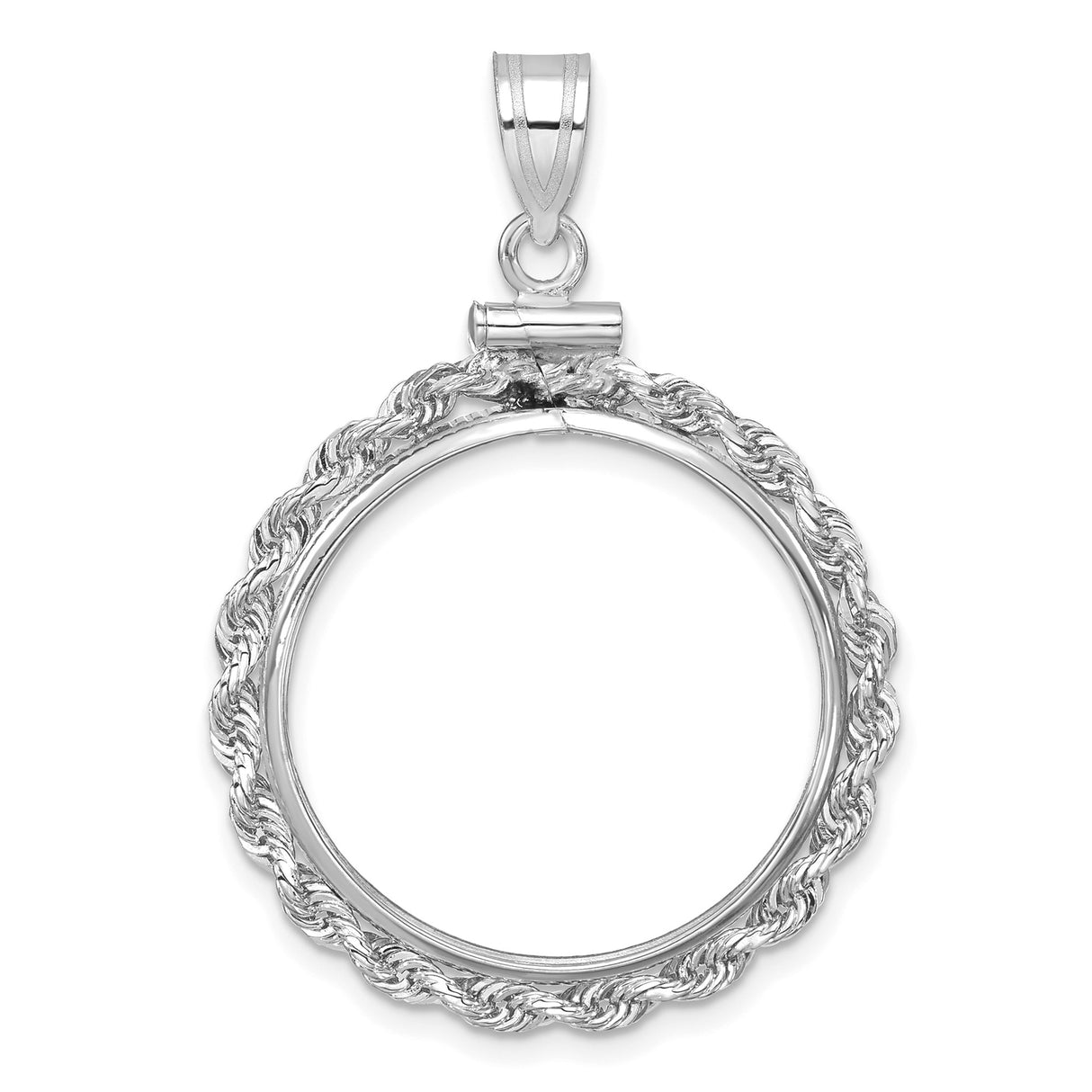 22 mm 14k White Gold coin bezel for Chinese ¥100 Panda