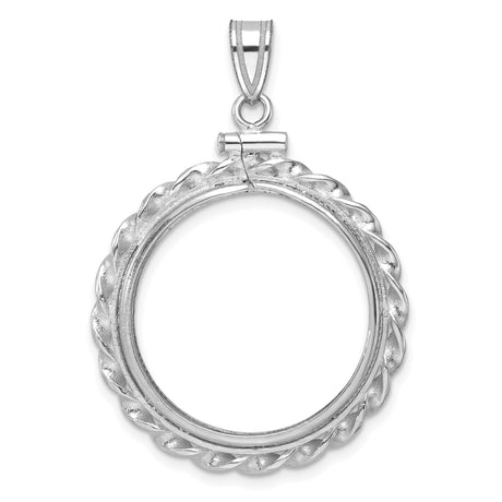 22 mm 14k White Gold coin bezel for Chinese ¥100 Panda