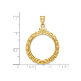 22 mm 14k Yellow Gold coin bezel for Chinese ¥100 Panda — size reference (ruler)