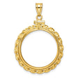 22 mm 14k Yellow Gold coin bezel for Chinese ¥100 Panda