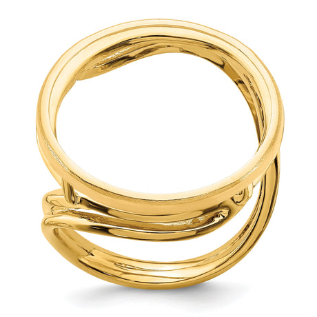 22 mm 14k Yellow Gold coin bezel ring for Chinese ¥100 Panda — additional image