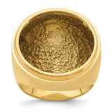 22 mm 14k Yellow Gold coin bezel ring for Chinese ¥100 Panda — additional image