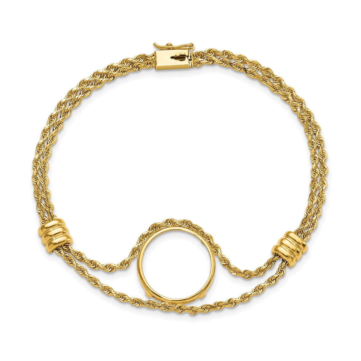 17 mm 14k Yellow Gold coin bezel bracelet for Isle of Man £0.5 Angel — additional image