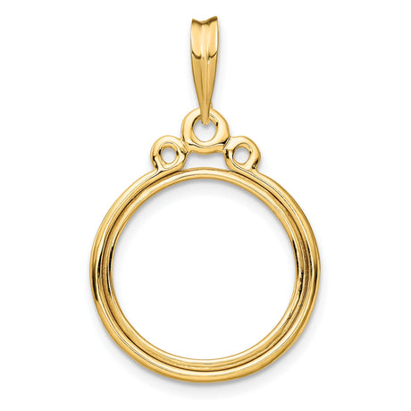 17 mm 14k Yellow Gold coin bezel for Isle of Man £0.5 Angel