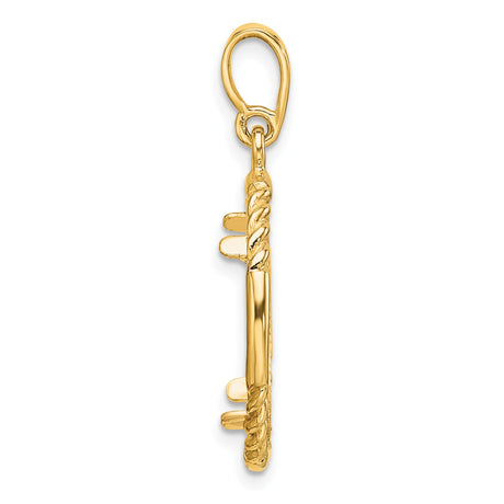 17 mm 14k Yellow Gold coin bezel for Isle of Man £0.5 Angel — alternate view