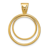 17 mm 14k Yellow Gold coin bezel for Isle of Man £0.5 Angel