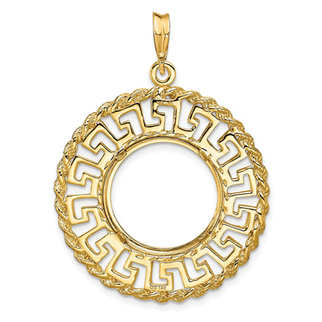 17 mm 14k Yellow Gold coin bezel for Isle of Man £0.5 Angel — additional image