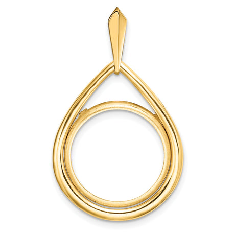17 mm 14k Yellow Gold coin bezel for Isle of Man £0.5 Angel