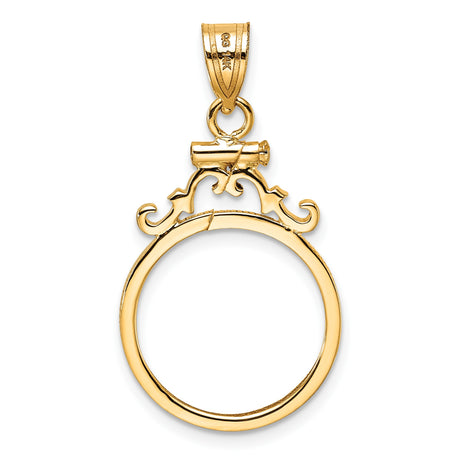17 mm 14k Yellow Gold coin bezel for Isle of Man £0.5 Angel — additional image