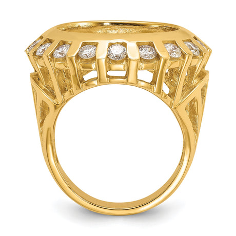 17 mm 14k Yellow Gold coin bezel ring for Isle of Man £0.5 Angel — alternate view
