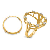 17 mm 14k Yellow Gold coin bezel ring for Isle of Man £0.5 Angel — additional image