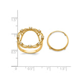 17 mm 14k Yellow Gold coin bezel ring for Isle of Man £0.5 Angel — size reference (ruler)
