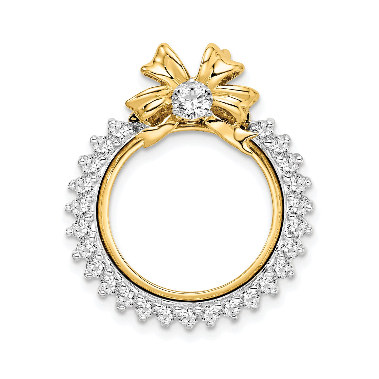 17 mm 14k Multi-Tone Gold coin bezel for Isle of Man £0.5 Angel