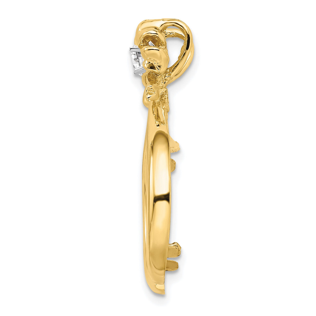 17 mm 14k Multi-Tone Gold coin bezel for Isle of Man £0.5 Angel — alternate view