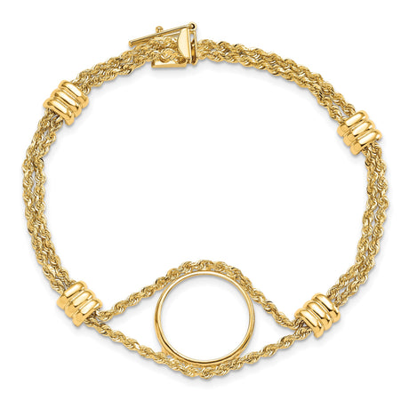 17 mm 14k Yellow Gold coin bezel bracelet for Isle of Man £0.5 Nobel — additional image