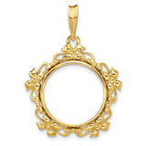 17 mm 14k Yellow Gold coin bezel for Isle of Man £0.5 Nobel