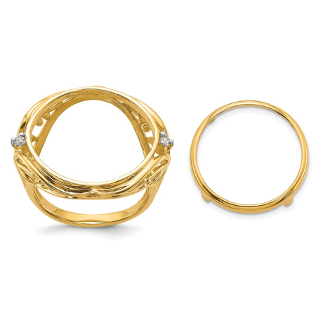 17 mm 14k Yellow Gold coin bezel ring for Isle of Man £0.5 Nobel
