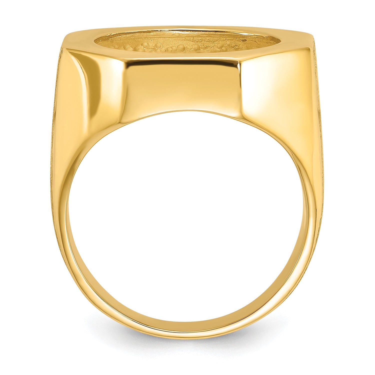 17 mm 14k Yellow Gold coin bezel ring for Isle of Man £0.5 Nobel — alternate view