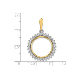 17 mm 14k Multi-Tone Gold coin bezel for Isle of Man £0.5 Nobel — size reference (ruler)