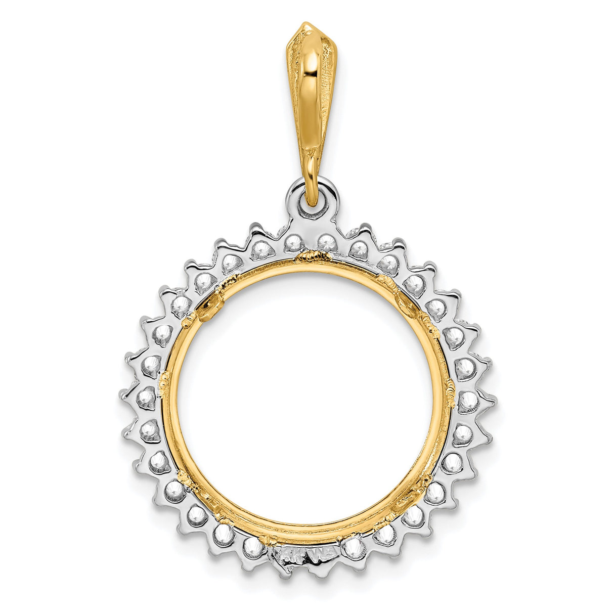 17 mm 14k Multi-Tone Gold coin bezel for Isle of Man £0.5 Nobel — additional image