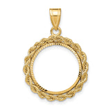 17 mm 14k Yellow Gold coin bezel for Isle of Man £0.5 Nobel