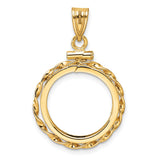 17 mm 14k Yellow Gold coin bezel for Isle of Man £0.5 Nobel — additional image