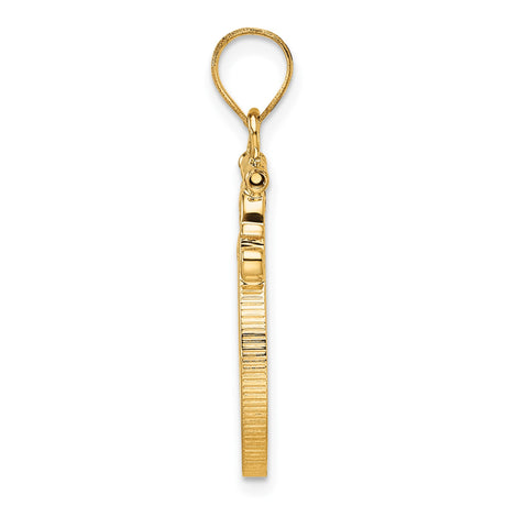 17 mm 14k Yellow Gold coin bezel for Isle of Man £0.5 Nobel — alternate view