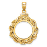 17 mm 14k Yellow Gold coin bezel for Isle of Man £0.5 Nobel — additional image