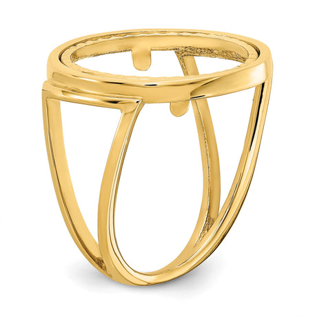 17 mm 14k Yellow Gold coin bezel ring for Isle of Man £0.5 Nobel — additional image