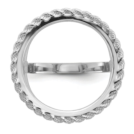 17 mm 14k White Gold coin bezel ring for Isle of Man £0.5 Nobel — additional image