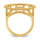 17 mm 14k Yellow Gold coin bezel ring for Isle of Man £0.5 Nobel — alternate view