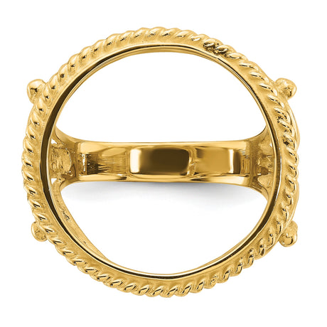 17 mm 14k Yellow Gold coin bezel ring for Isle of Man £0.5 Nobel — additional image