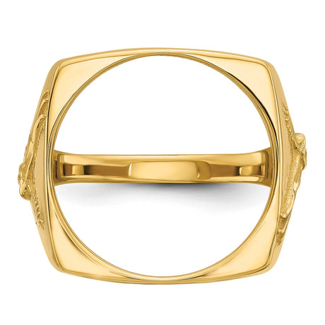 17 mm 14k Yellow Gold coin bezel ring for Isle of Man £0.5 Nobel — additional image