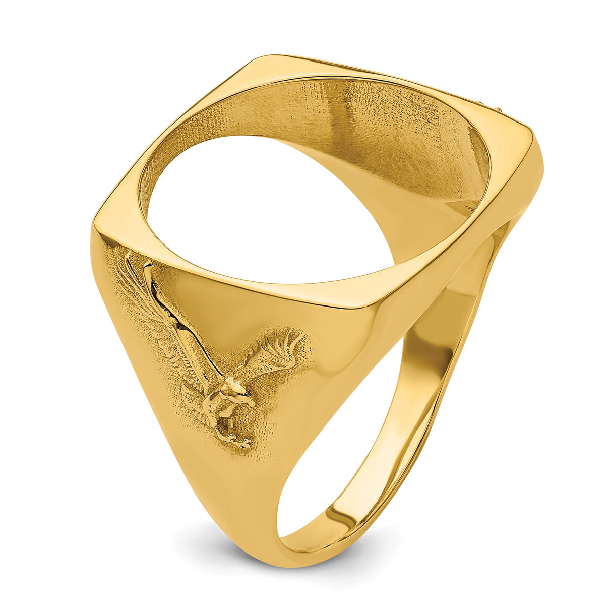 17 mm 14k Yellow Gold coin bezel ring for Isle of Man £0.5 Nobel — additional image