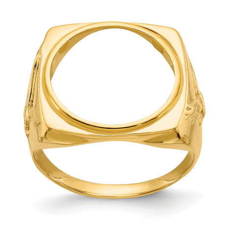 17 mm 14k Yellow Gold coin bezel ring for Isle of Man £0.5 Nobel — additional image