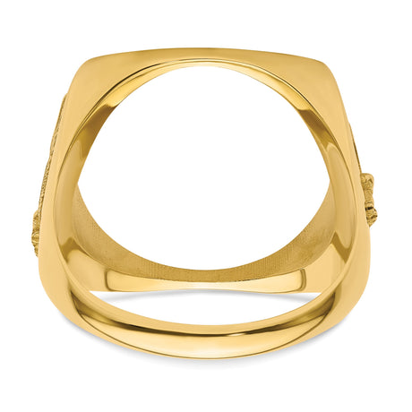 17 mm 10k Yellow Gold coin bezel ring for Isle of Man £0.5 Nobel — additional image