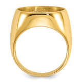 17 mm 14k Yellow Gold coin bezel ring for Isle of Man £0.5 Nobel — alternate view