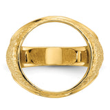 17 mm 14k Yellow Gold coin bezel ring for Isle of Man £0.5 Nobel — additional image