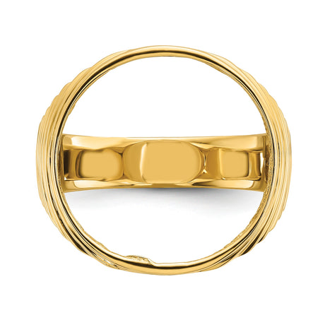 17 mm 14k Yellow Gold coin bezel ring for Isle of Man £0.5 Nobel — additional image