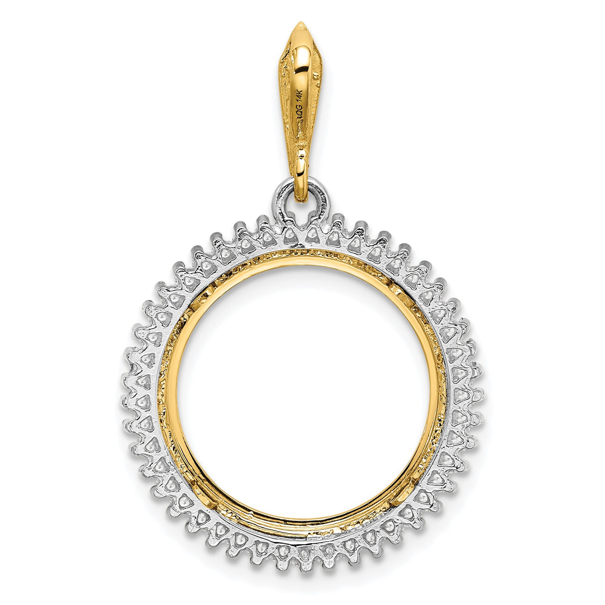 17 mm 14k Multi-Tone Gold coin bezel for Isle of Man £0.5 Nobel — additional image