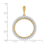 27 mm 14k Multi-Tone Gold coin bezel for Isle of Man £2.5 Nobel — size reference (ruler)