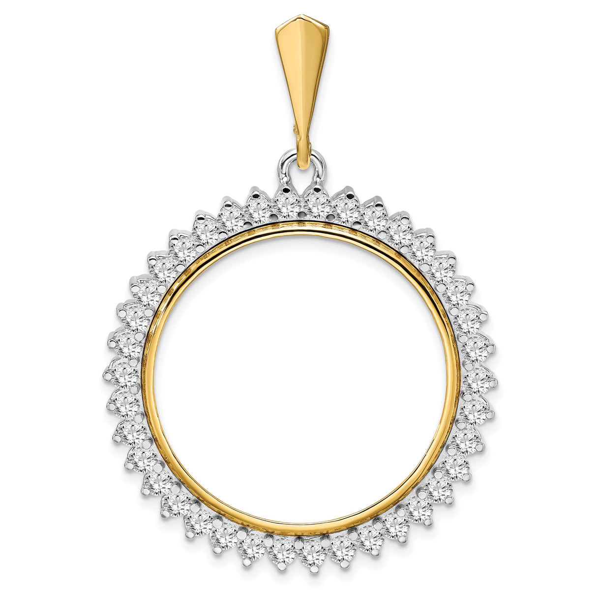 27 mm 14k Multi-Tone Gold coin bezel for Isle of Man £2.5 Nobel