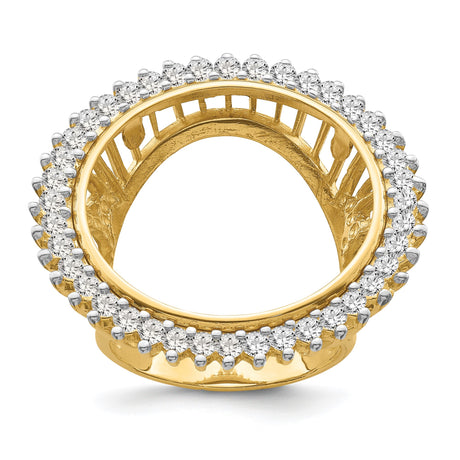 22 mm 14k Yellow Gold coin bezel ring for Isle of Man £1 Angel — additional image